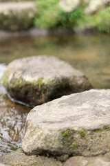natural rock podium for product display