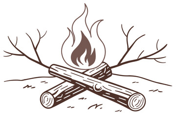 Simple Campfire Symbol for Web & Mobile