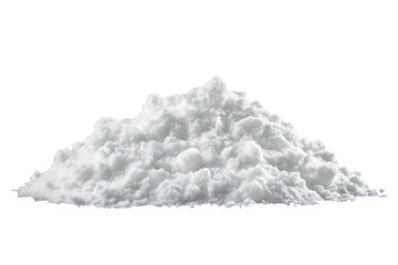 Snow pile cut out isolated on a clean white background, showcasing the texture and volume of freshly accumulated snow