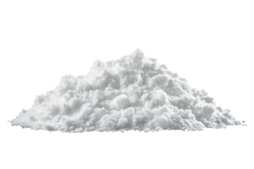 Snow pile cut out isolated on a clean white background, showcasing the texture and volume of freshly accumulated snow
