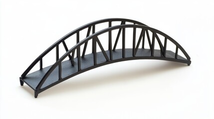 Isolated Steel Bridge Model on White Background with Vivid Details