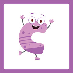 Alphabet shapes C cartoon
