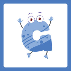Alphabet shapes G cartoon