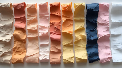 Accordion-Folded Paper Swatches in a Warm Color Spectrum
