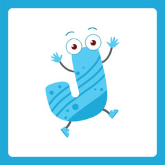 Alphabet shapes J cartoon
