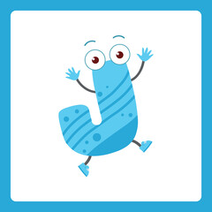 Alphabet shapes J cartoon
