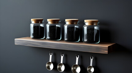 Organized Pantry Aesthetic Black Beans on a Minimalist Shelf
