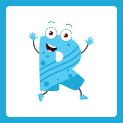 Alphabet shapes R cartoon