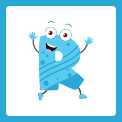 Alphabet shapes R cartoon