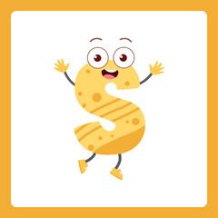 Alphabet shapes S cartoon