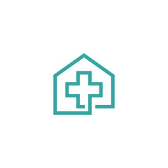 medical home logo in simple linear design style