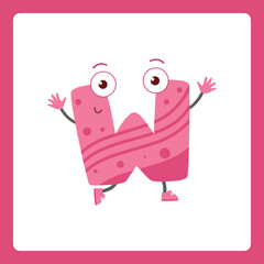 Alphabet shapes W cartoon