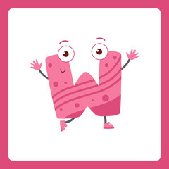 Alphabet shapes W cartoon