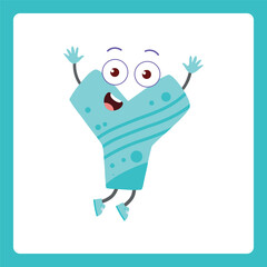 Alphabet shapes Y cartoon