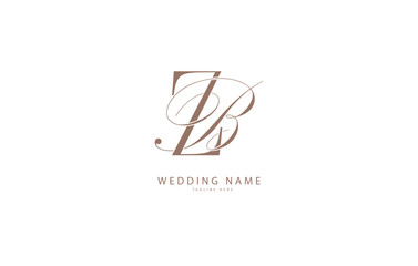 ZB BZ initial wedding letters logo monogram