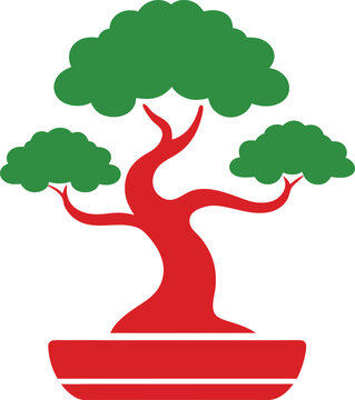 vector tree bonsay natural color