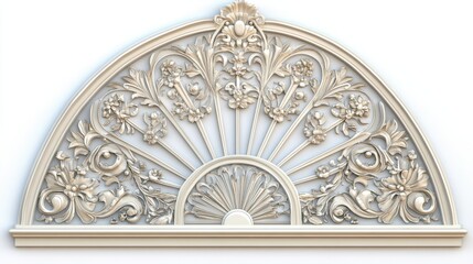 Luxurious Victorian Window Frame with Ornate Floral Designs
