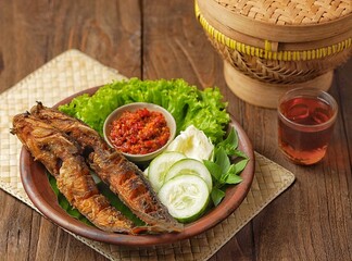 Pecel lele or pecek lele or penyetan is a typical East Javanese food, consisting of catfish and tomato sauce. Usually, pecel lele is catfish that is fried dry in oil, then served with tomato sauce and