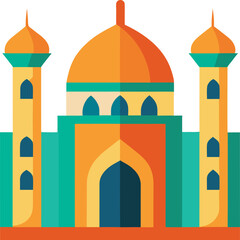 vector illustration of mosque architecture building