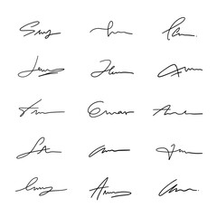 Collection of Handwritten Signatures in Various Styles