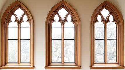 Elegant Victorian Era Windows with Distinctive Arched Frames