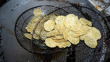 frying tempeh, tempeh is an indonesian traditional food