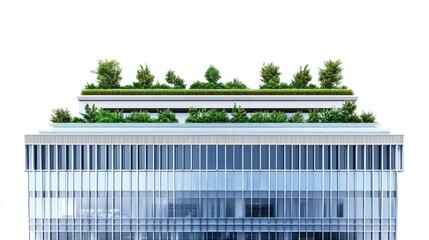 Eco-Friendly Rooftop Garden on Modern Building with Green Plants