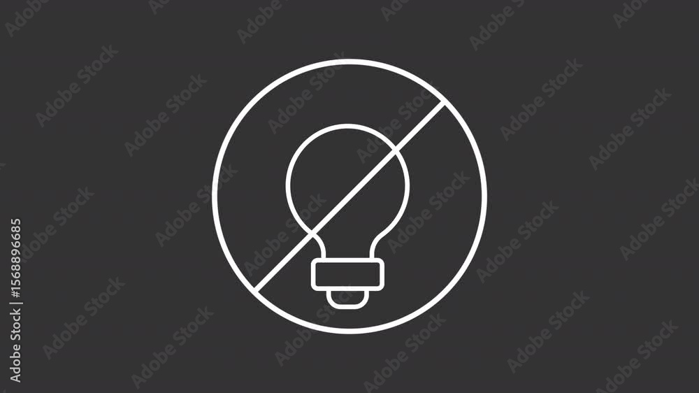 Poster no bright light white line animation. preventing insomnia problem animated icon. creating cozy atmos