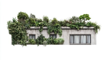 Urban Rooftop Garden with Native Plants on Isolated Office Building