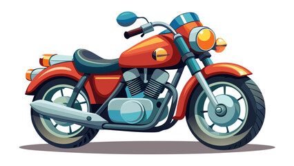 Shiny Toon Style Motorcycle Illustration in Dynamic Pose