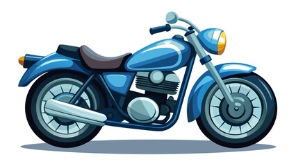 Shiny Toon Style Motorcycle Illustration in Dynamic Pose