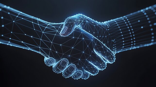 Digital Handshake A Futuristic Vision of Connection and Collaboration