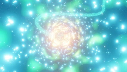 ものすごいスピードで駆け抜ける光の軌跡　カラフルな光の背景