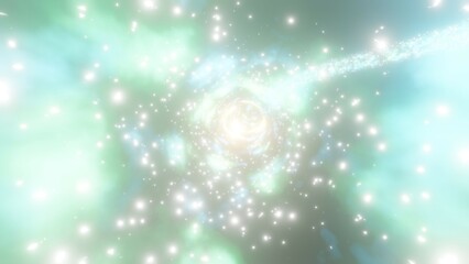 ものすごいスピードで駆け抜ける光の軌跡　カラフルな光の背景