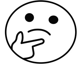 happy smiley thinking face emoji icon on white background