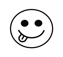 happy smiley face emoji icon on white background