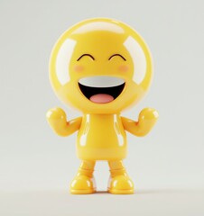 Joyful Yellow Emoji Character