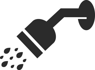 wall mounted angle shower icon in dark grey and clear background vector illustration