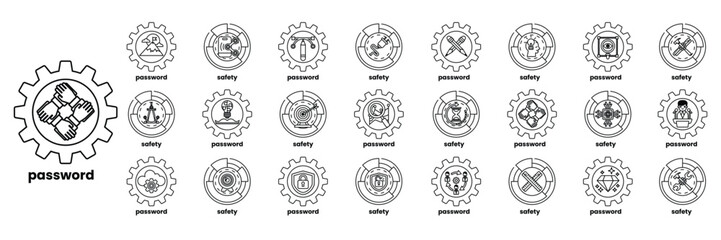 A collection of icons for a password manager
