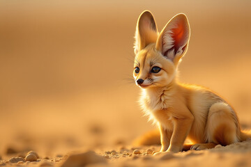 Obraz premium Fennec Fox in Desert with Large Ears