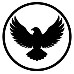 silhouette of an eagle emblem inside a circle