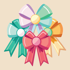 set of colorful bows