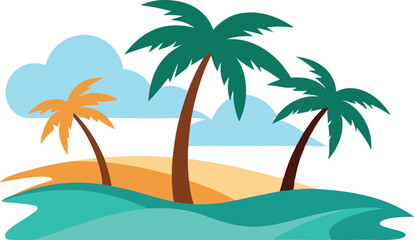 beach palm tree sea tropical island