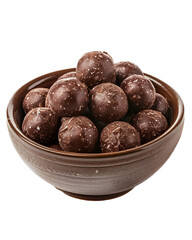 Obraz premium Dark Chocolate Truffles in Brown Bowl Delicious Treat