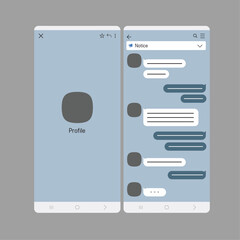 Mobile screen messenger chat box mockup graphic