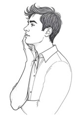A man contemplating