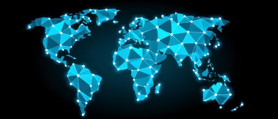Digital globe with interconnected nodes representing global network connections