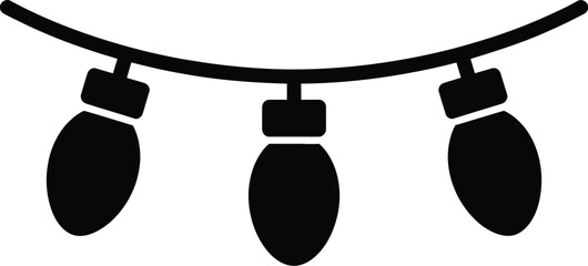 Vector christmas lights string icon holiday decoration festive design element celebration  character