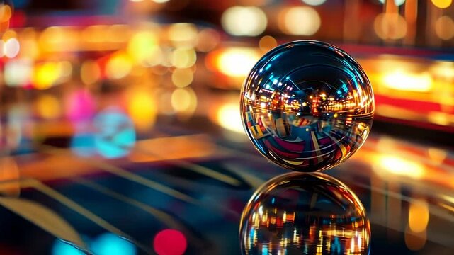 Reflective sphere on a brightly lit surface