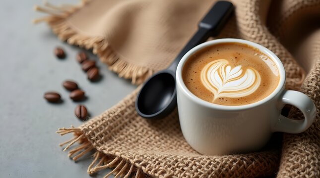 A steaming cup of coffee, perhaps a latte or cappuccino, sits on a table, its rich brown beverage topped with milk foam, and hints of cinnamon or chocolate for a fresh morning aroma - Powered by Adobe